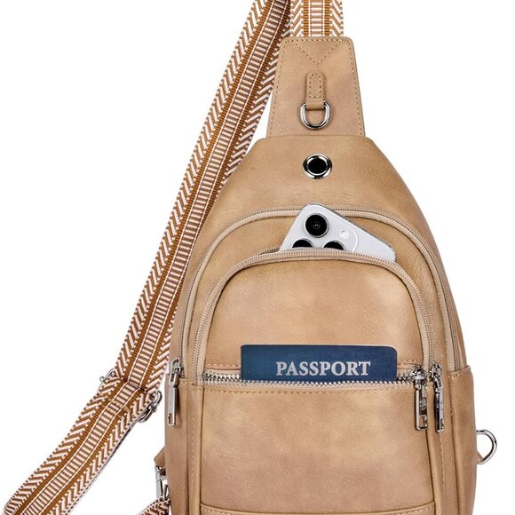 7L Sling Bag For Women CrossBody Bags Large Cross Body Purse Vegan Leather Sling - Picture 1 of 7